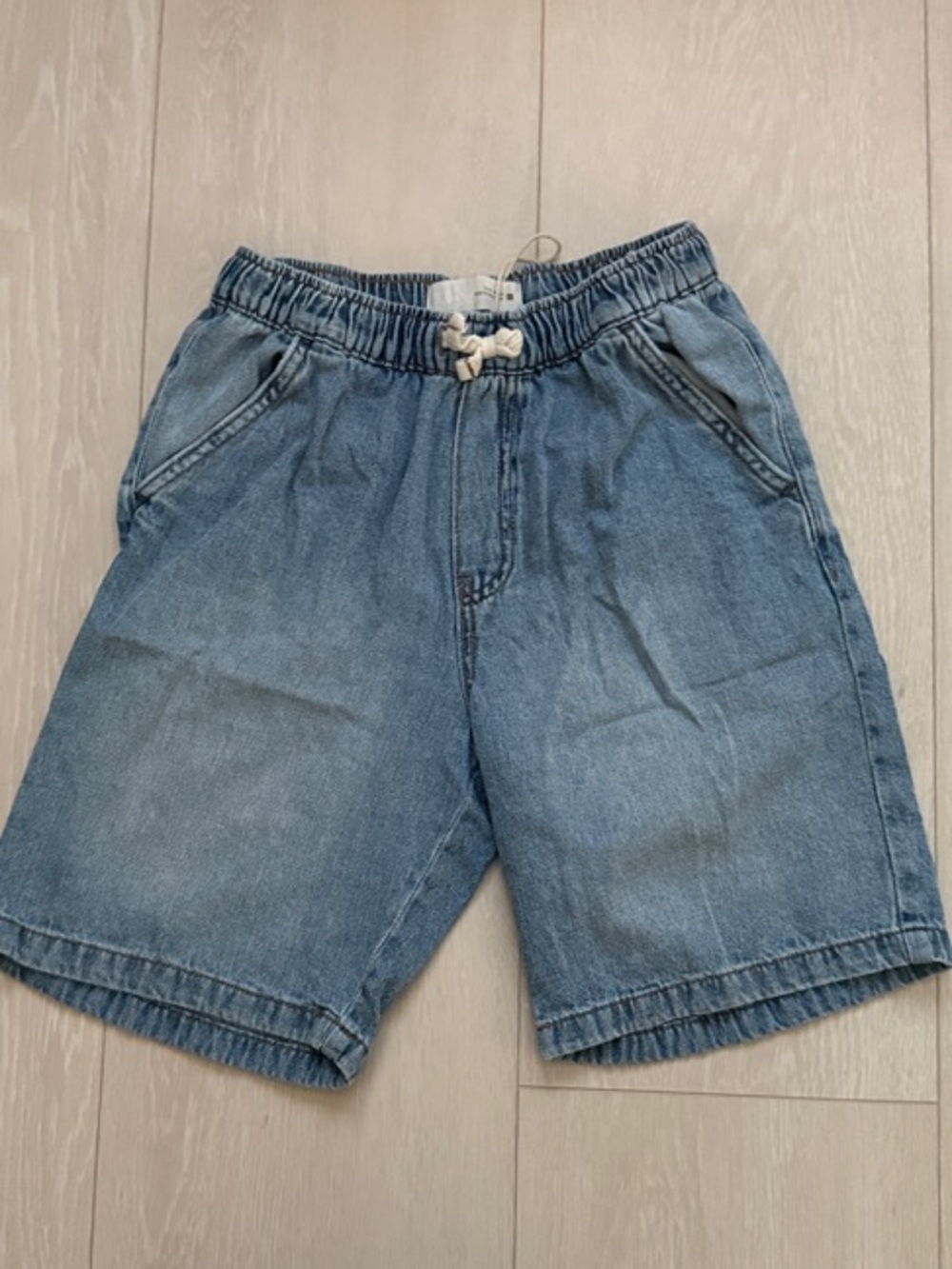 Zara Light Blue Denim Drawstring Kids Shorts